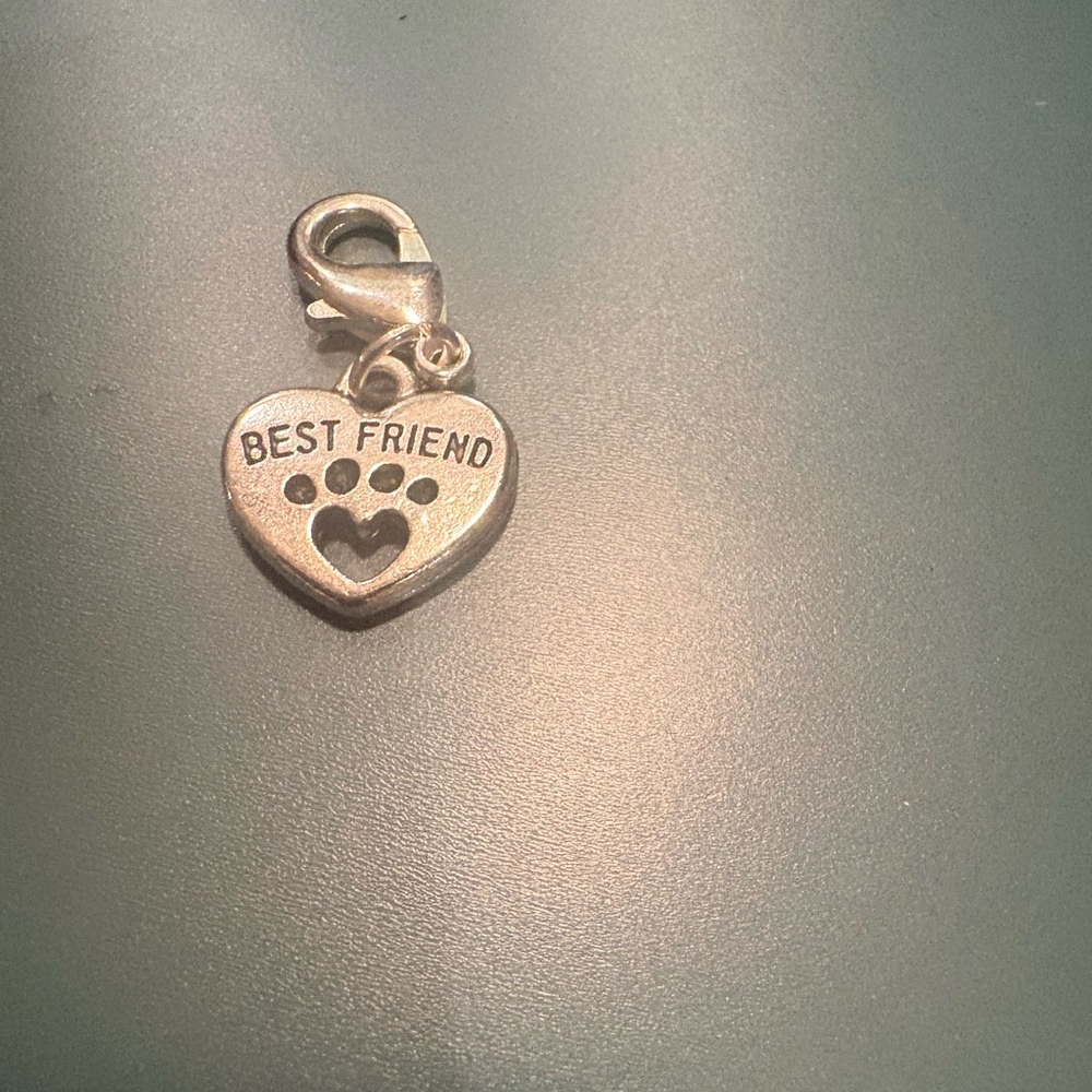Silver Heart Best Friend Charm